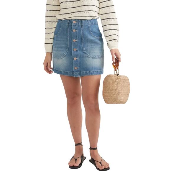 Marine Layer Emilia Denim Mini Skirt size 8 - Picture 4 of 6